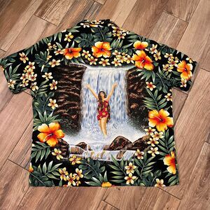 Kennington Ltd California Hawaiian Floral Tropical Button Down Mens XL EUC